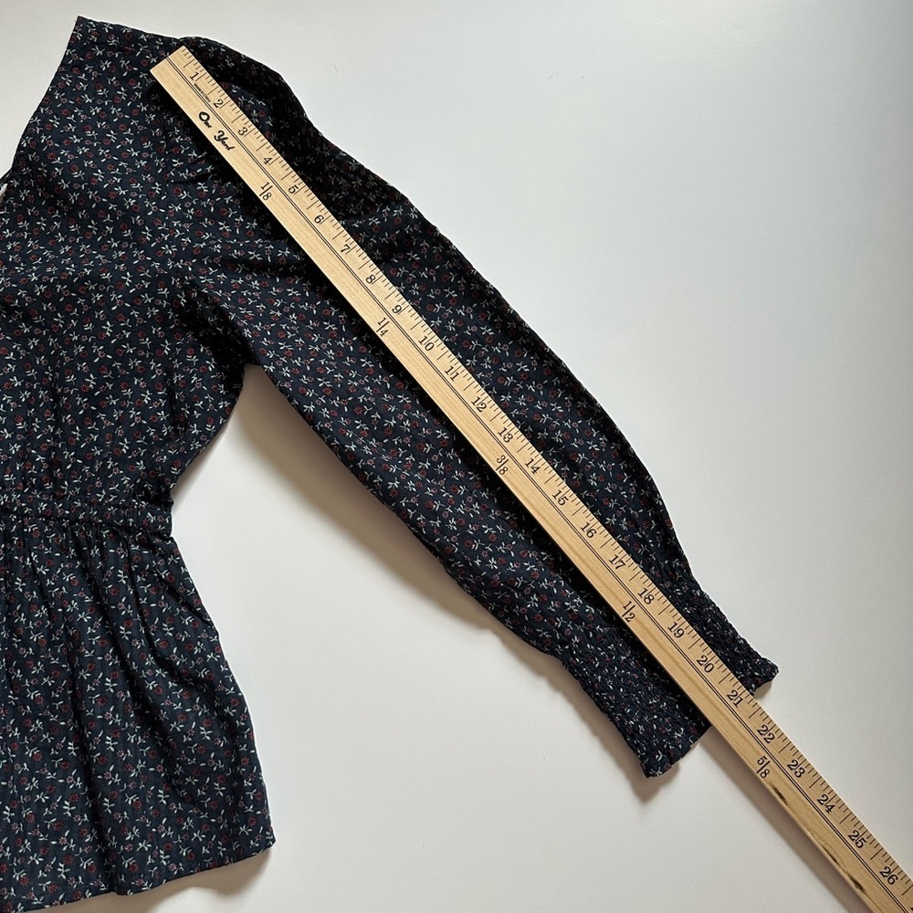 Madewell Black Peplum Long Sleeve Blouse size S - Picture 13 of 15
